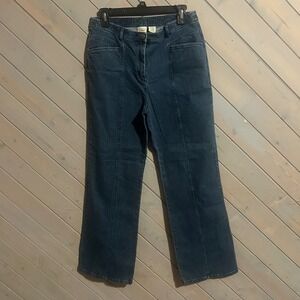 L.L.Bean Women's Denim Jeans Front Seam Pockets Dark Wash Size 10‎ Regular
